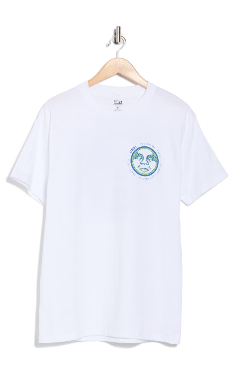 Obey Wire Icon Classic Graphic T-Shirt, Alternate, color, White