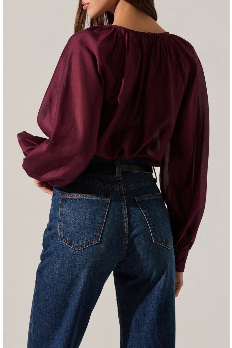 Reyen Long Sleeve Top, Alternate, color, DEEP WINE