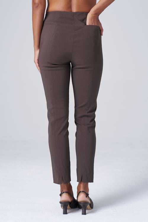 Franne Golde All Season Slim Stretch Ankle Pant With Back Slit