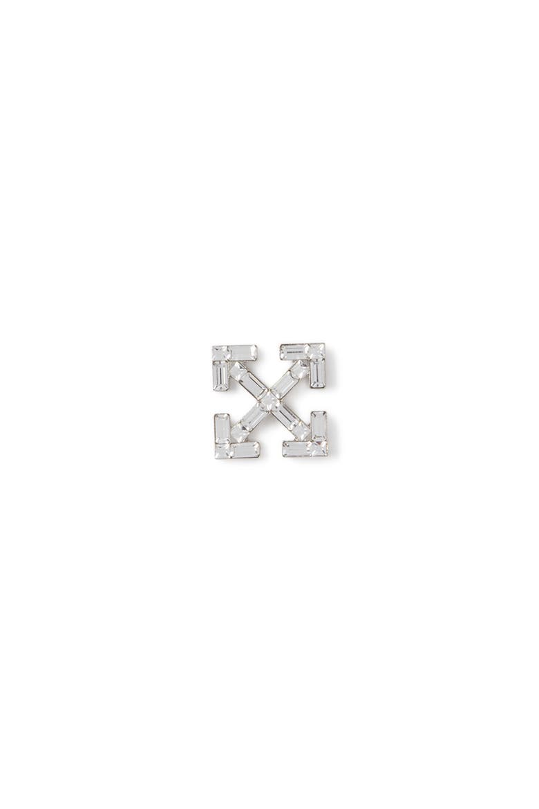 Men's Bling Arrow Mono Earring, Main, color, Silver