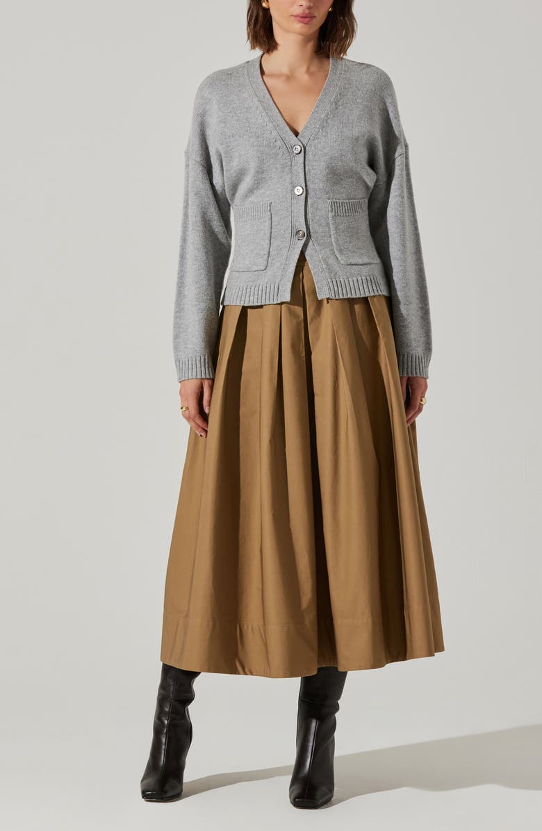 ASTR the Label Saffi V-Neck Cardigan, Alternate, color, Heather Grey