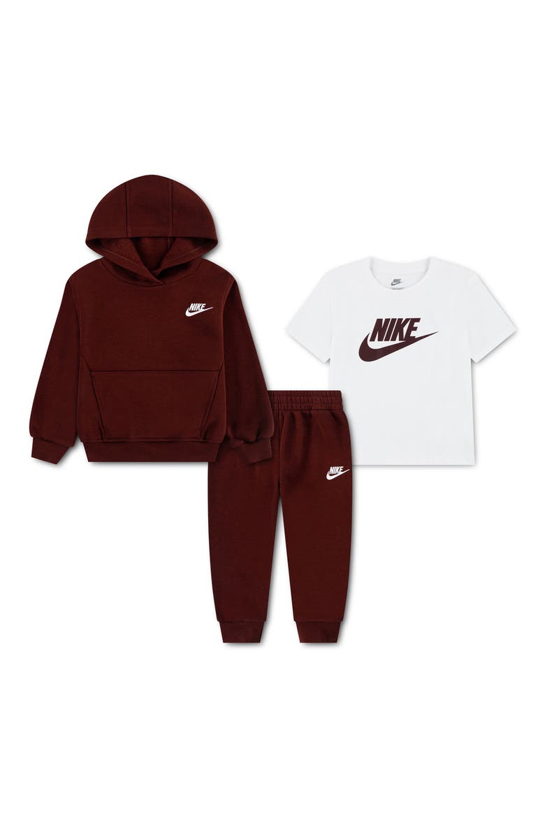 Kids' 3-Piece Fleece Hoodie, T-Shirt & Joggers Set, Main, color, MYSTIC DATES