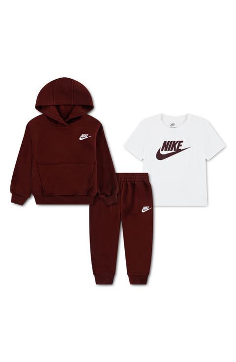 Kids' 3-Piece Fleece Hoodie, T-Shirt & Joggers Set