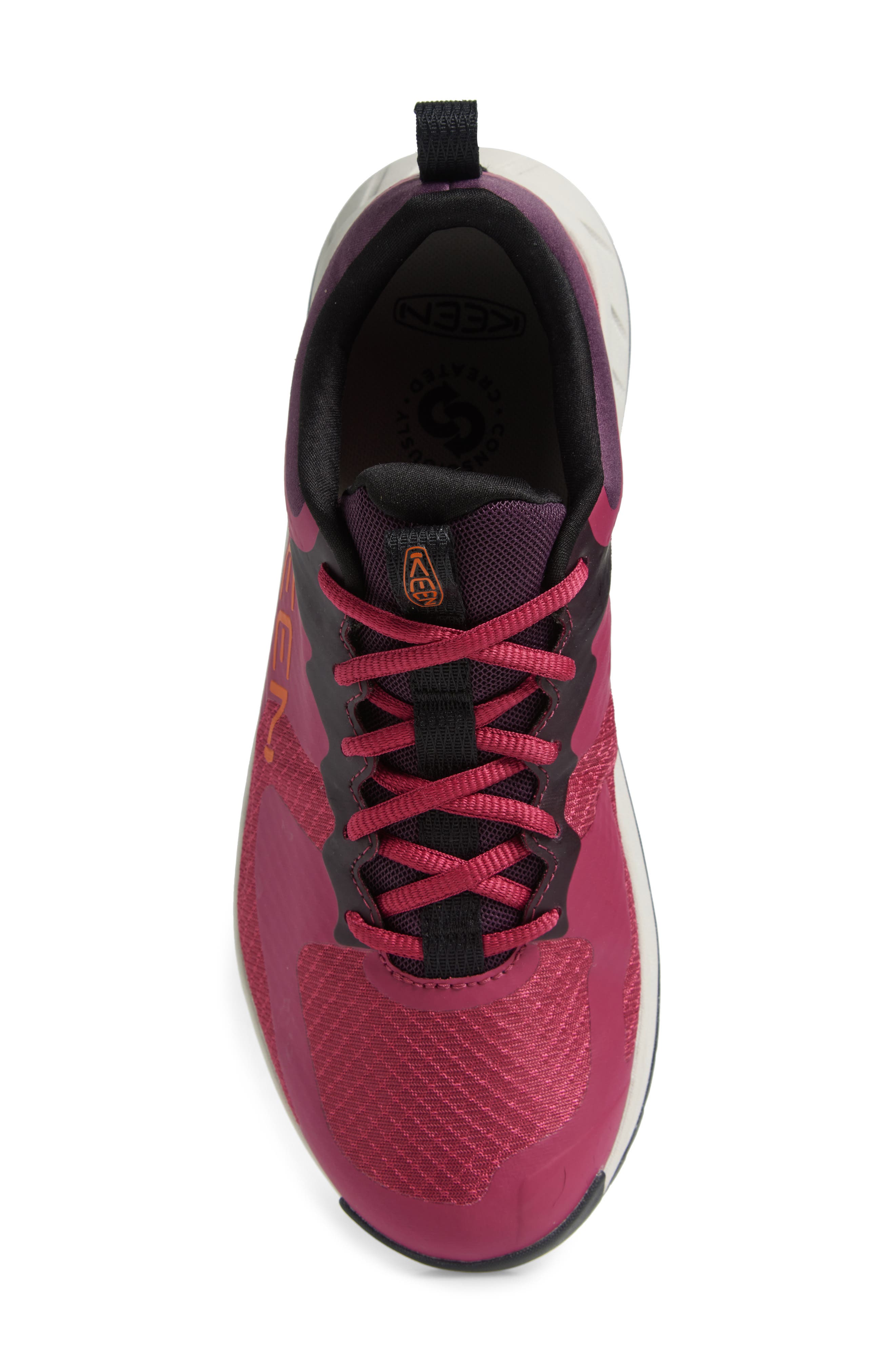 KEEN Verascore Waterproof Hiking Sneaker, Alternate, color, Beaujolais/ Gold Flame