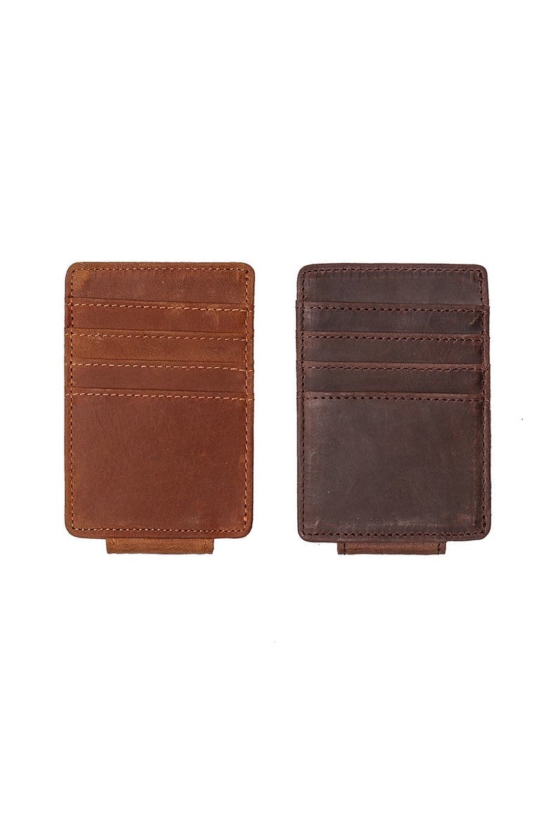 The Walden | Handmade Leather Front Pocket Wallet with Money Clip, Alternate, color, Brown