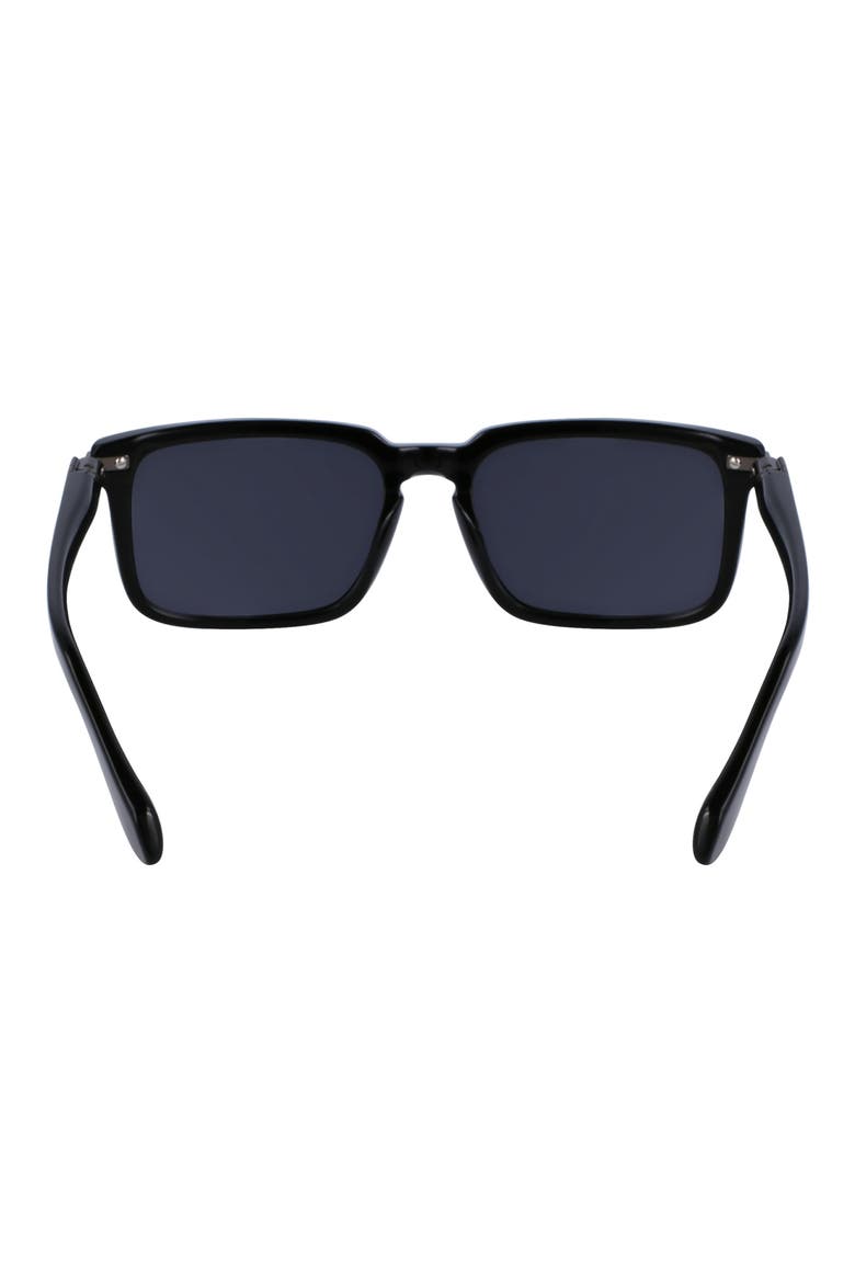 Gancini Evolution 56mm Rectangular Sunglasses, Alternate, color, BLACK