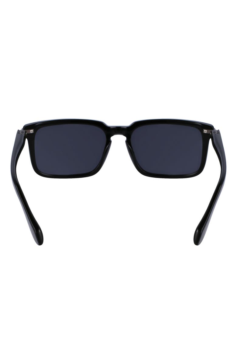 FERRAGAMO Gancini Evolution 56mm Rectangular Sunglasses, Alternate, color, Black