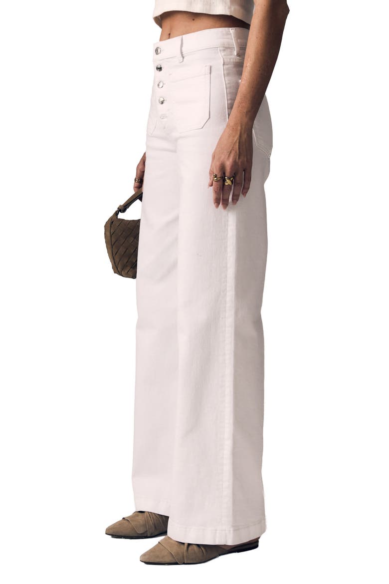 Georgia Patch Pocket Wide Leg Jeans, Alternate, color, WHITE
