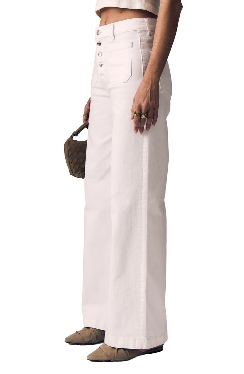 LE JEAN Georgia Patch Pocket Wide Leg Jeans, Alternate, color, White