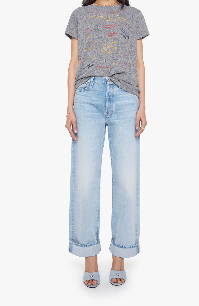 MOTHER The Boxy Goodie Goodie Appliqué Better Luck Graphic T-Shirt, Alternate, color, Tongue Tied