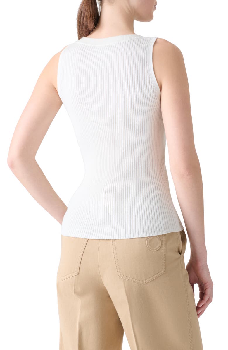 Akris punto Rib Cotton Sweater Tank, Alternate, color, Cream