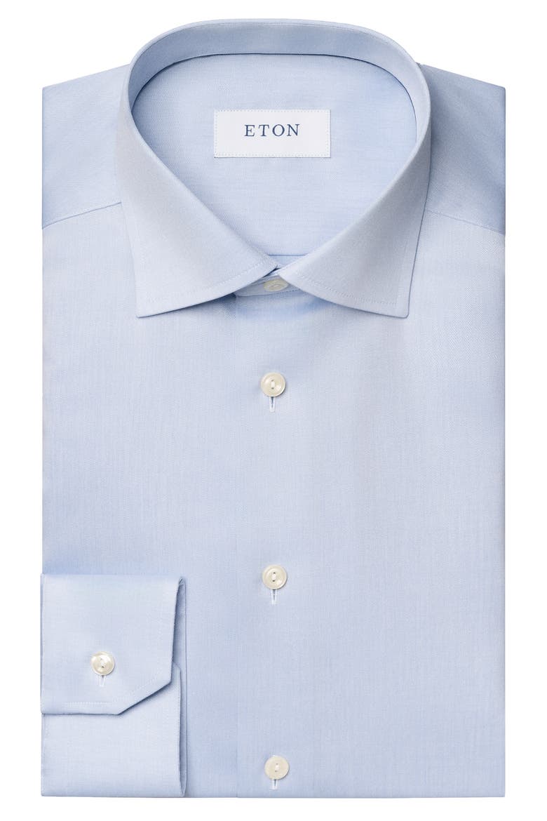 Contemporary Fit Cotton Twill Dress Shirt, Alternate, color, LIGHT BLUE