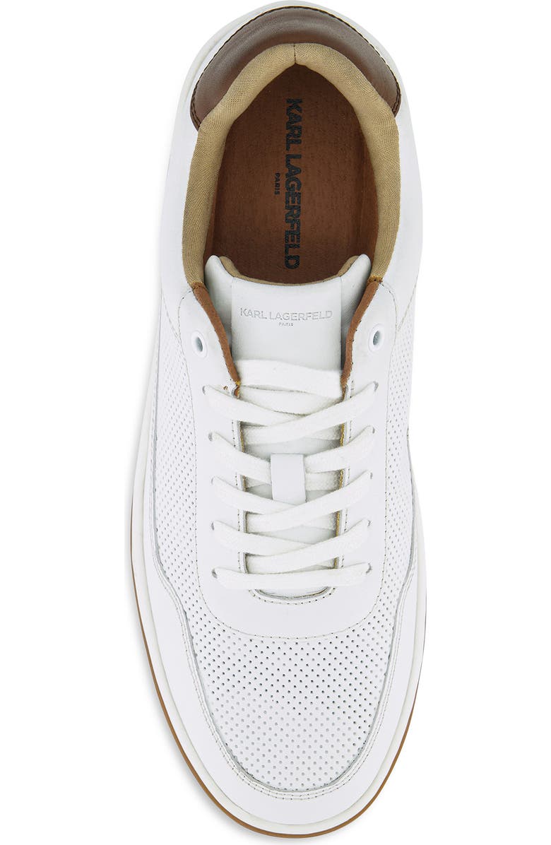 KARL LAGERFELD PARIS Raoul Perforated Leather Sneaker, Alternate, color, White