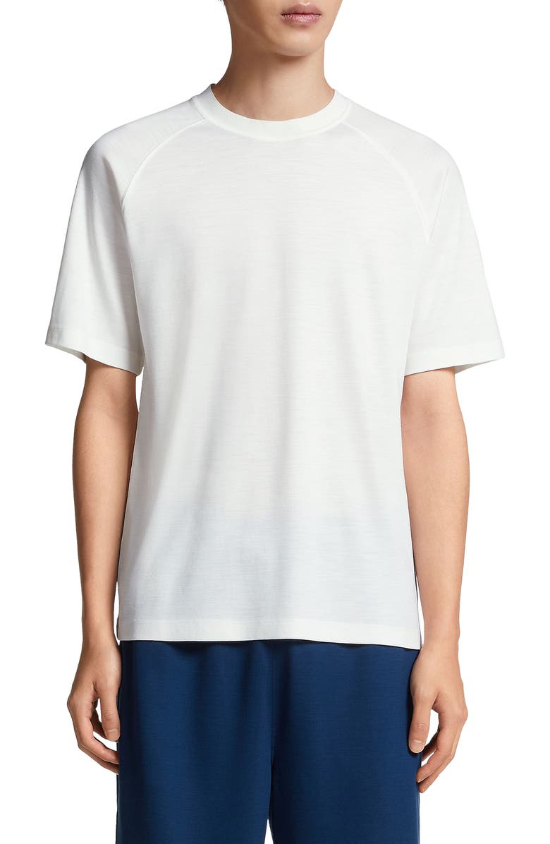 ZEGNA High Performance<sup>™</sup> Short Sleeve Wool T-Shirt, Main, color, White
