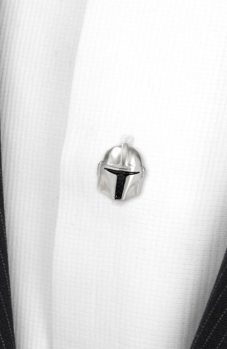 Cufflinks, Inc. 3D Mandalorian Helmet Shirt Studs, Alternate, color, Silver