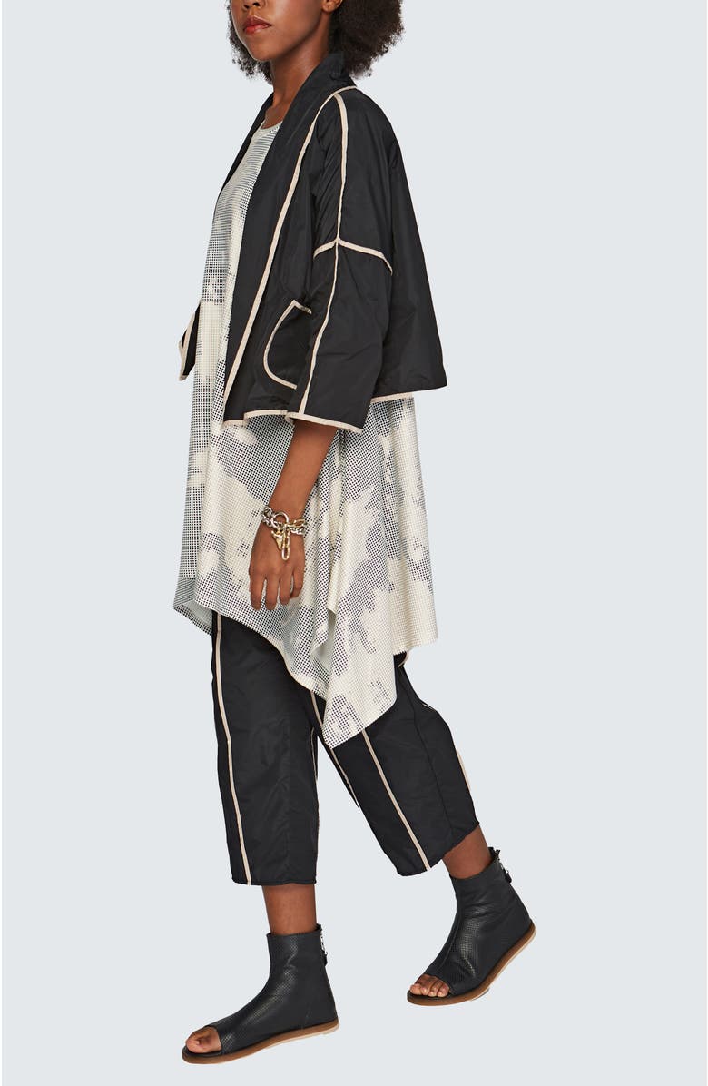 LUUKAA Astrid Short Memory Taffeta Jacket, Alternate, color, Black