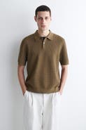 COS Waffle-Knit Cotton Polo Shirt