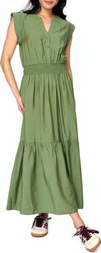 GIBSONLOOK Bohemian Smock Waist Maxi Dress