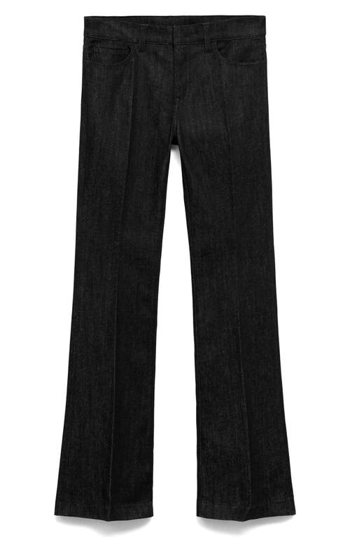 Mango Mid Rise Flare Jeans In Black