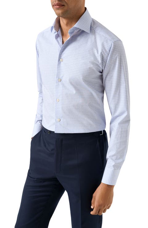 Contemporary Fit Microcheck Shirt