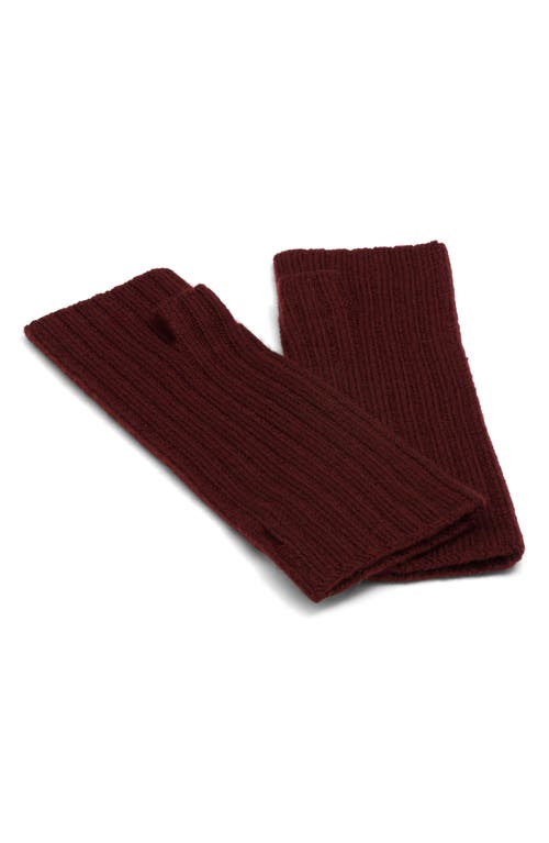 Arctic Fox & Co. Arctic Fox & Co The Merino Wool Fingerless Gloves In Burgundy
