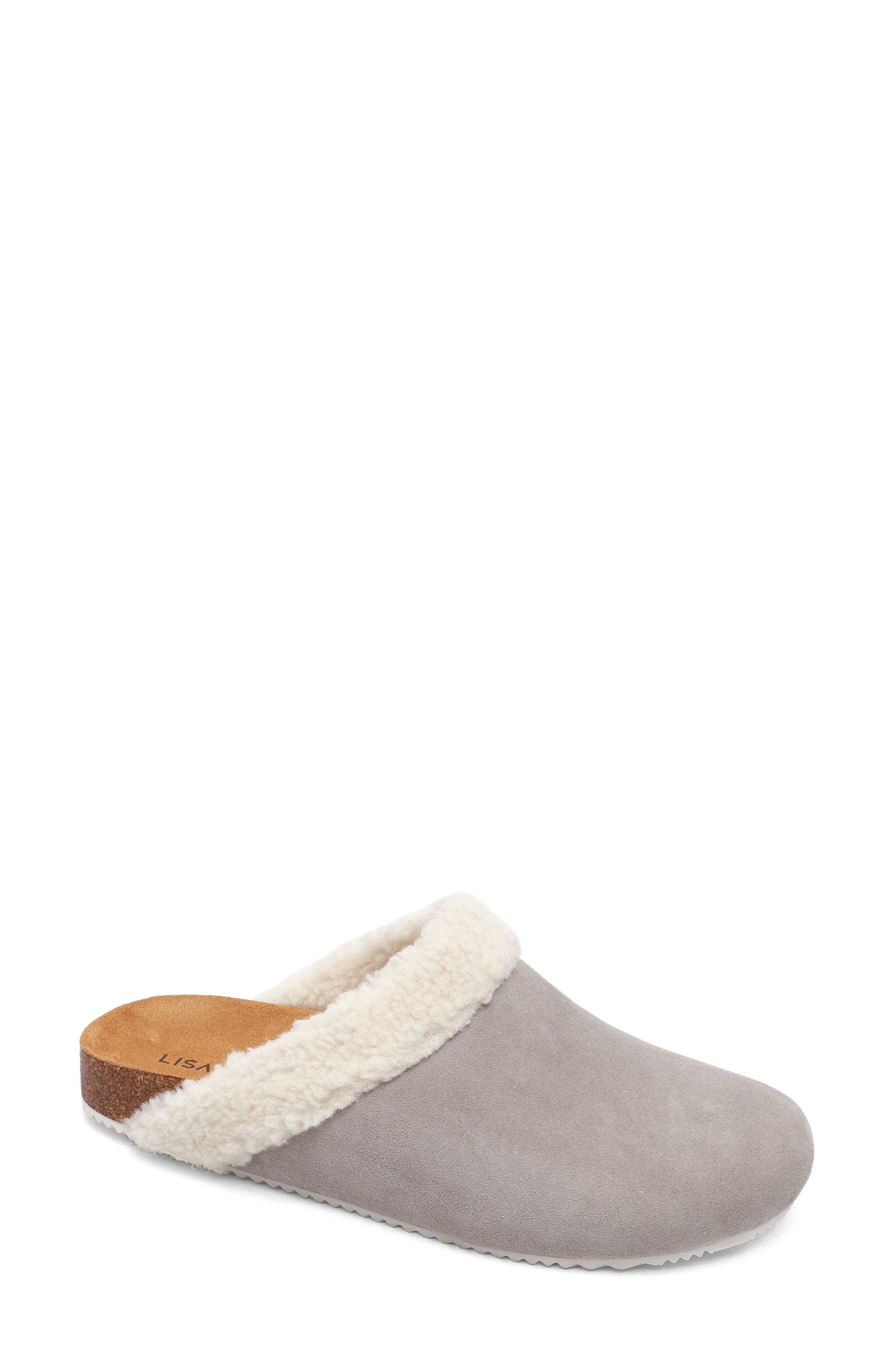 Zeal Faux Shearling Mule, Main, color, GREY SUEDE