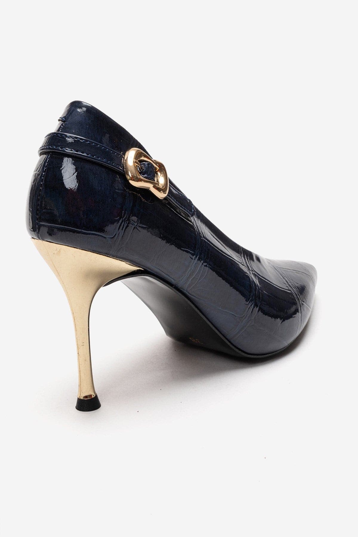 Molly Stiletto Pump, Alternate, color, Navy Patent Print