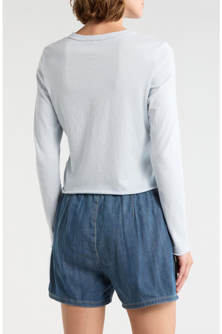 Shrunken Cotton Henley Top, Alternate, color, MEMORY