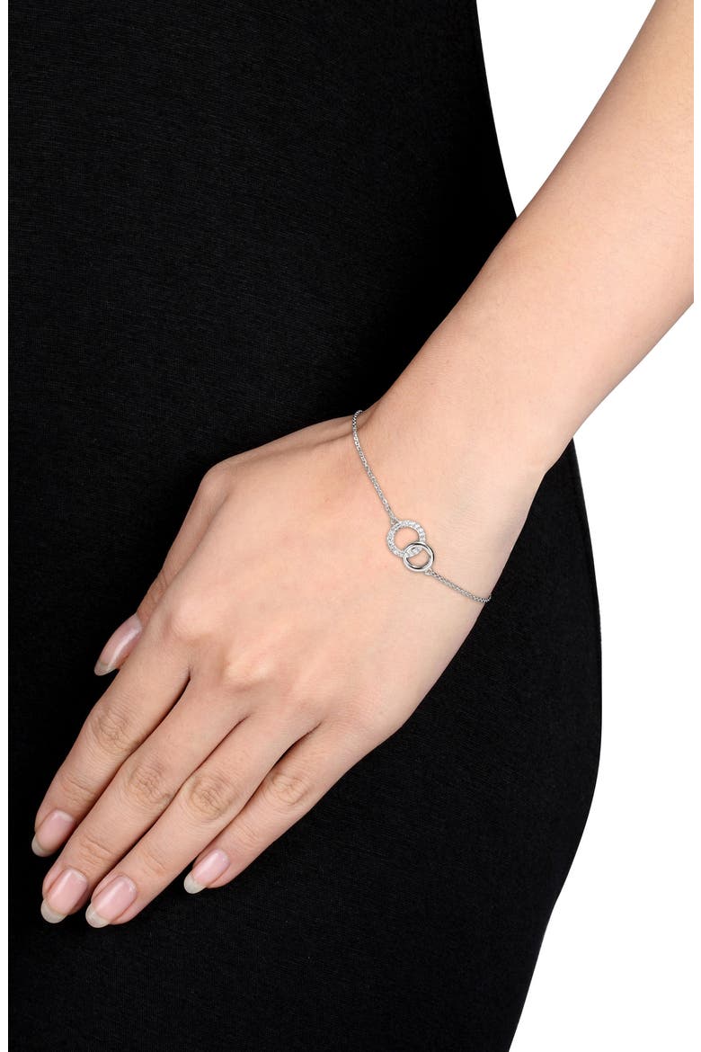 Diamond Circle Charm Bracelet - 0.1ct., Alternate, color, SILVER
