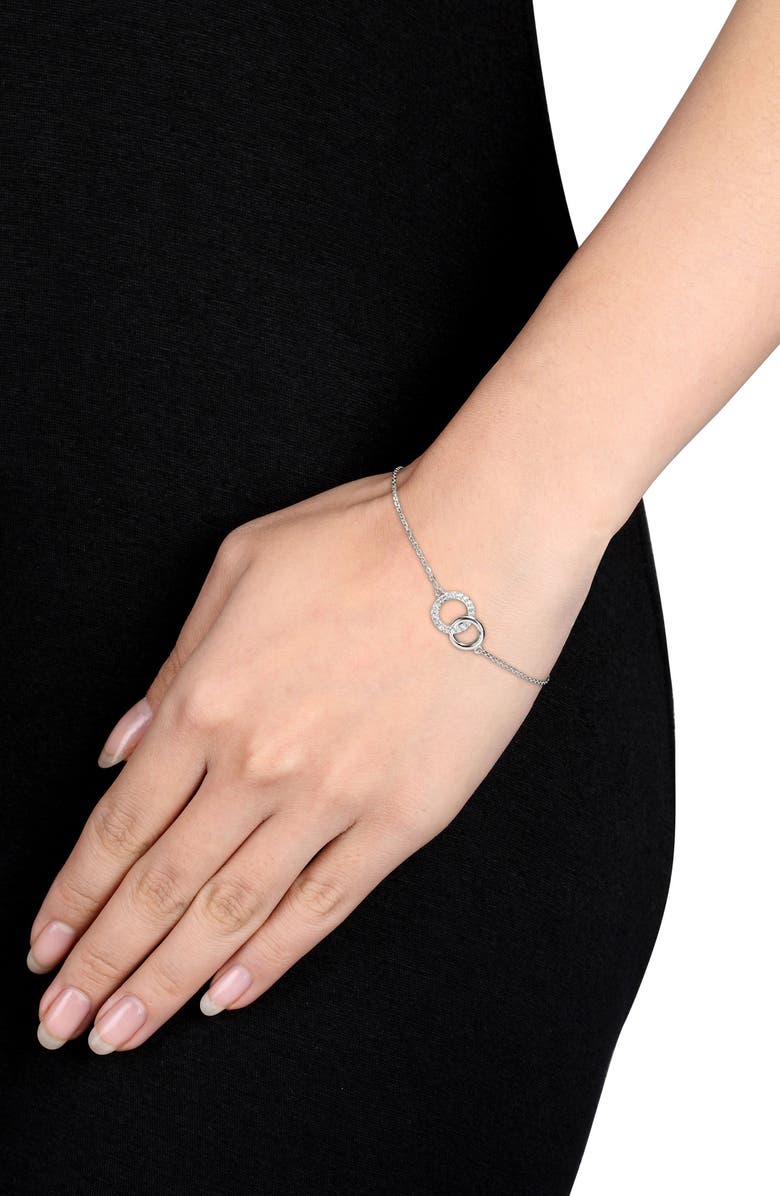 DELMAR Diamond Circle Charm Bracelet - 0.1ct., Alternate, color, Silver