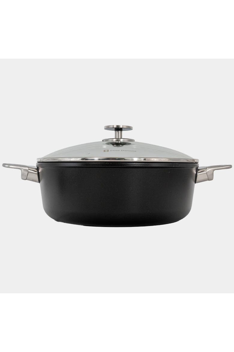 CHD Nonstick Braiser with Glass Lid, 5.3 qt, Alternate, color, Black