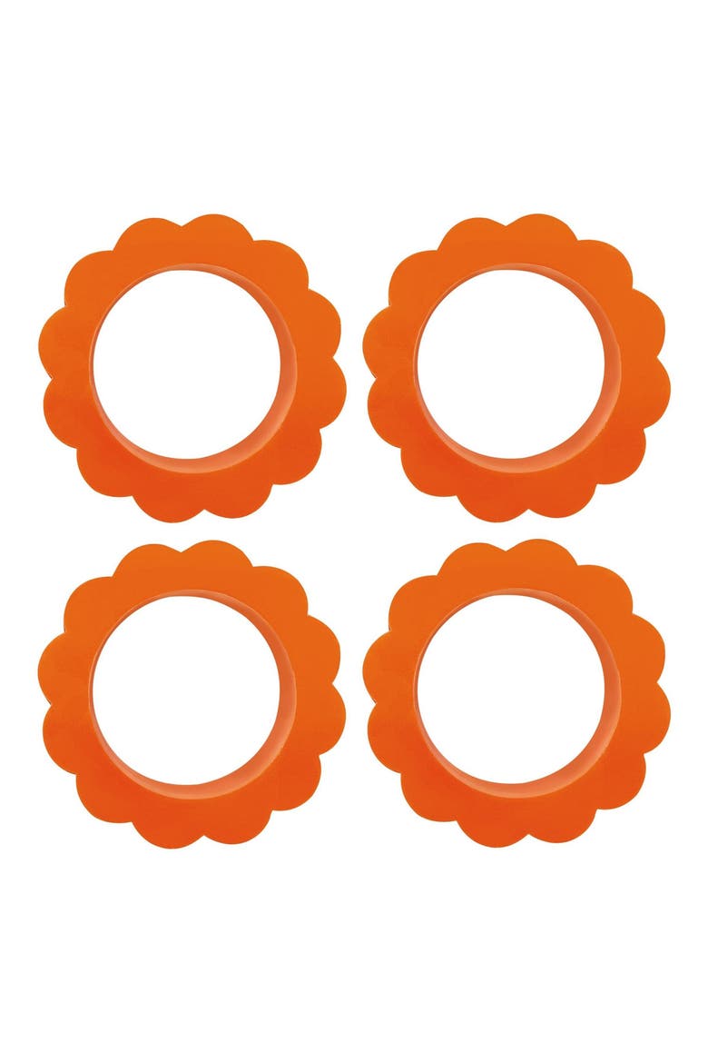 Set of 4 Napkin Rings, Main, color, ORANGE