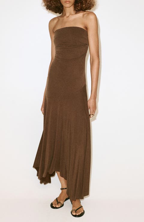 Asymmetric Strapless Dress