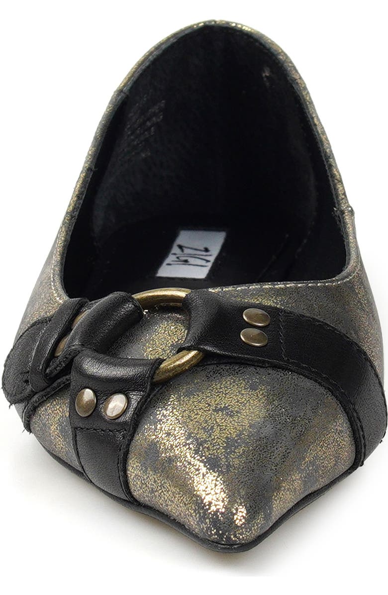 ZIGI Hilo Pointed Toe Flat, Alternate, color, Gold Leather