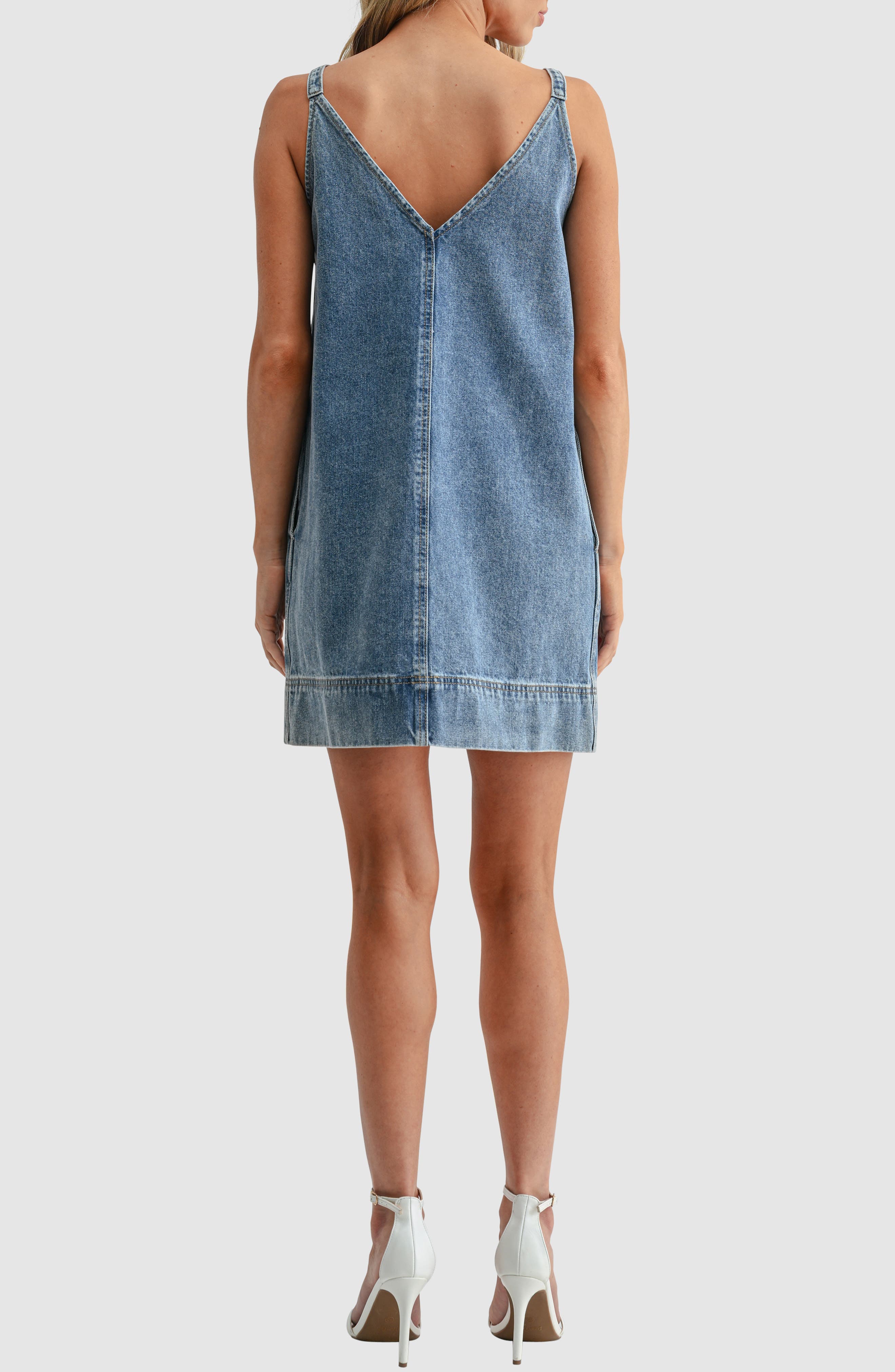 Sleeveless Denim Minidress - image 2