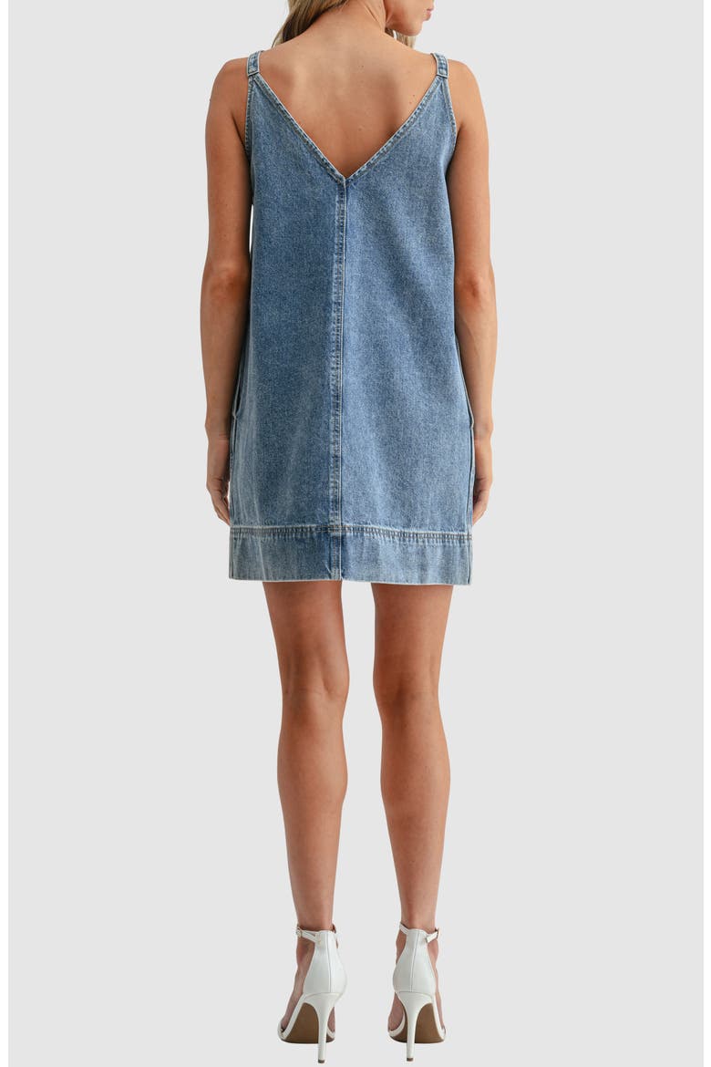 Sleeveless Denim Minidress, Alternate, color, DENIM