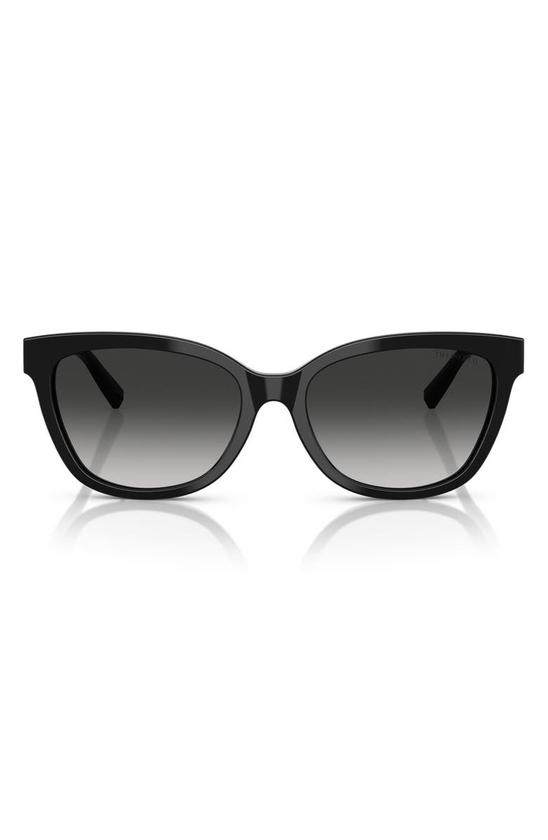 Tiffany & Co. 55mm Gradient Cat Eye Sunglasses, Main, color, Black/ Grey Gradient