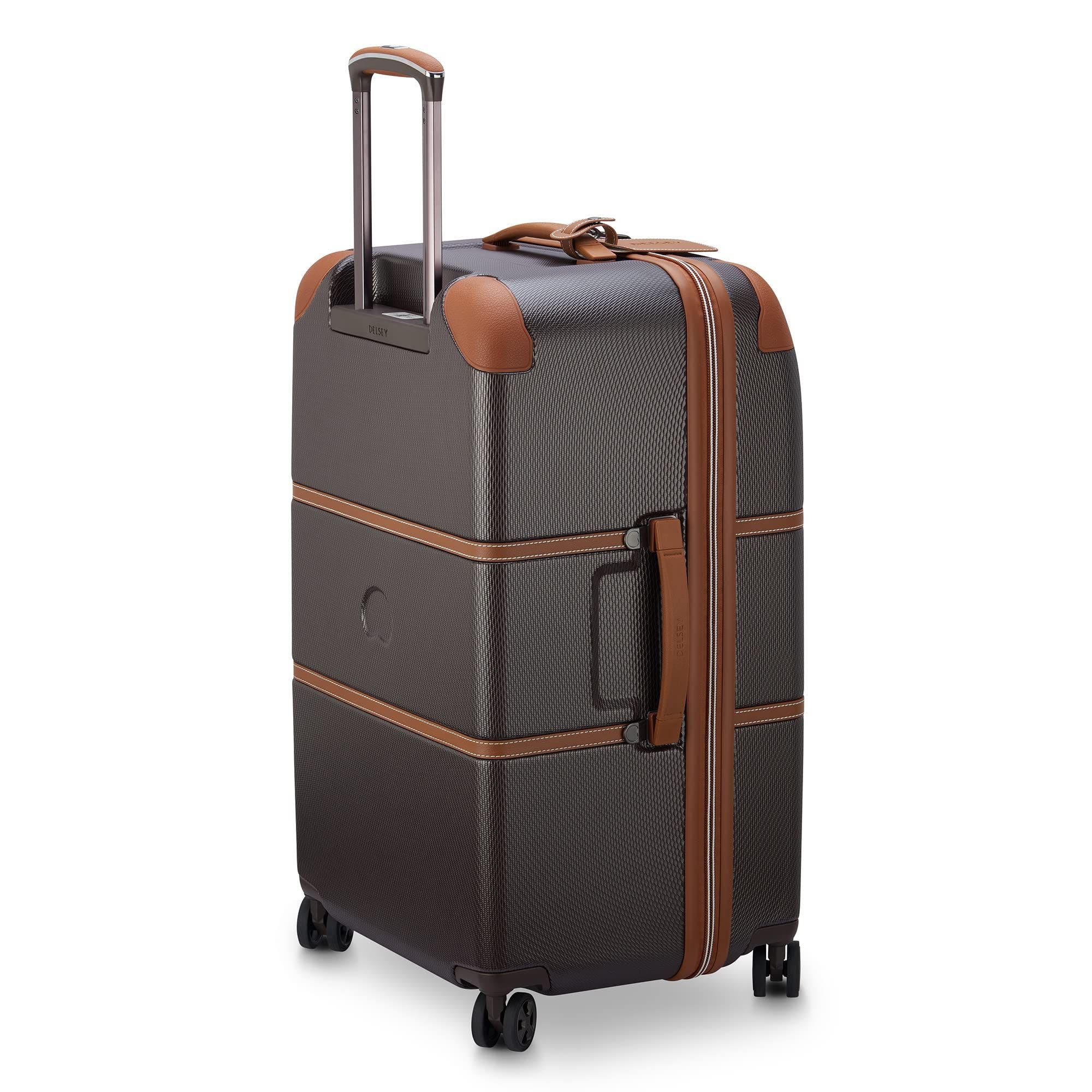 Delsey Paris Chatelet Air 2.0 Medium Checked-26 Inch Hardside Luggage Trunk with Spinner Wheels, Alternate, color, Chocolate Brown