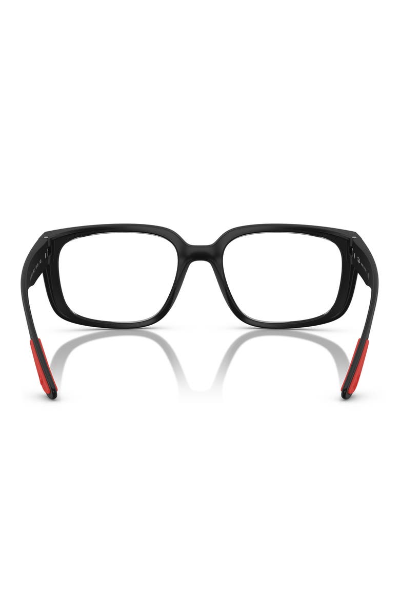 x Scuderia Ferrari 55mm Square Optical Glasses, Alternate, color, MATTE BLACK