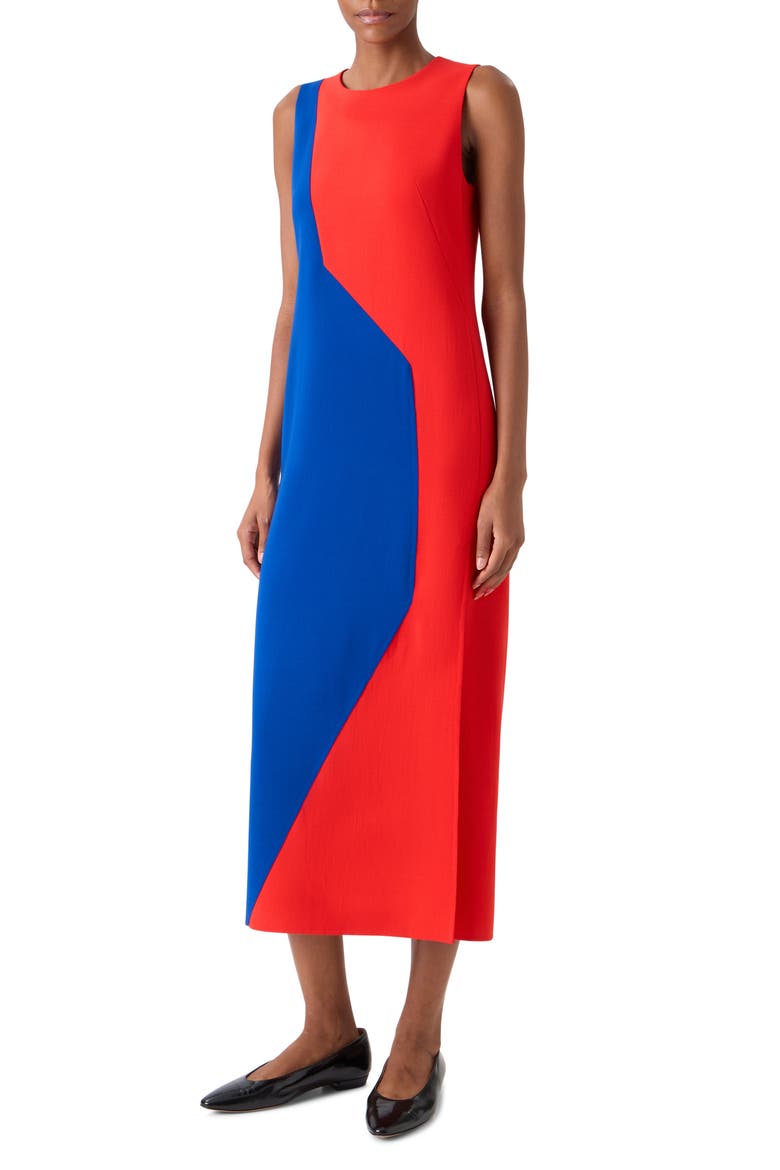 High Plains Colorblock Wool Blend Sheath Dress, Alternate, color, VERMILLION-LAPIS BLUE