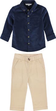 RuggedButts Kids' Corduroy Button-Down Shirt & Chino Pants
