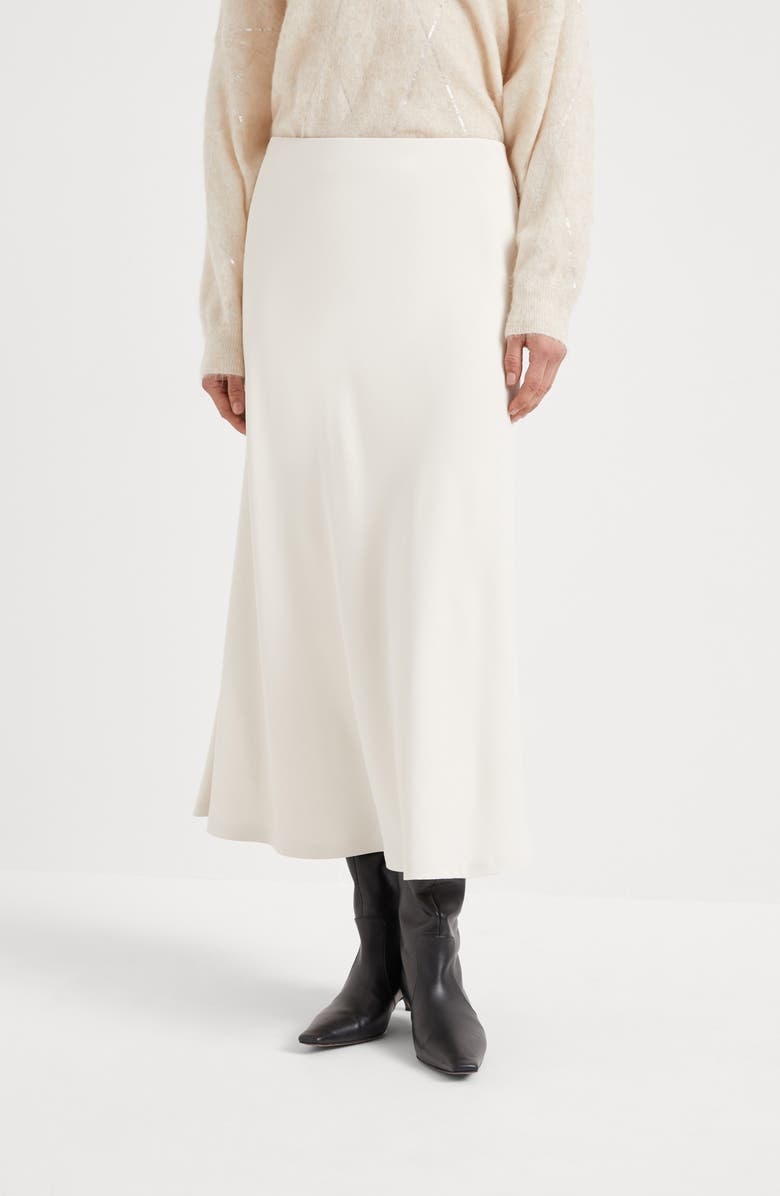 Brunello Cucinelli Twill couture Flute skirt, Alternate, color, 