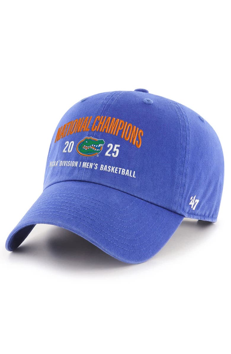 '47 Men's '47 Royal Florida Gators 2025 NCAA Men's Basketball National Champions Clean Up Adjustable Hat, Main, color, 