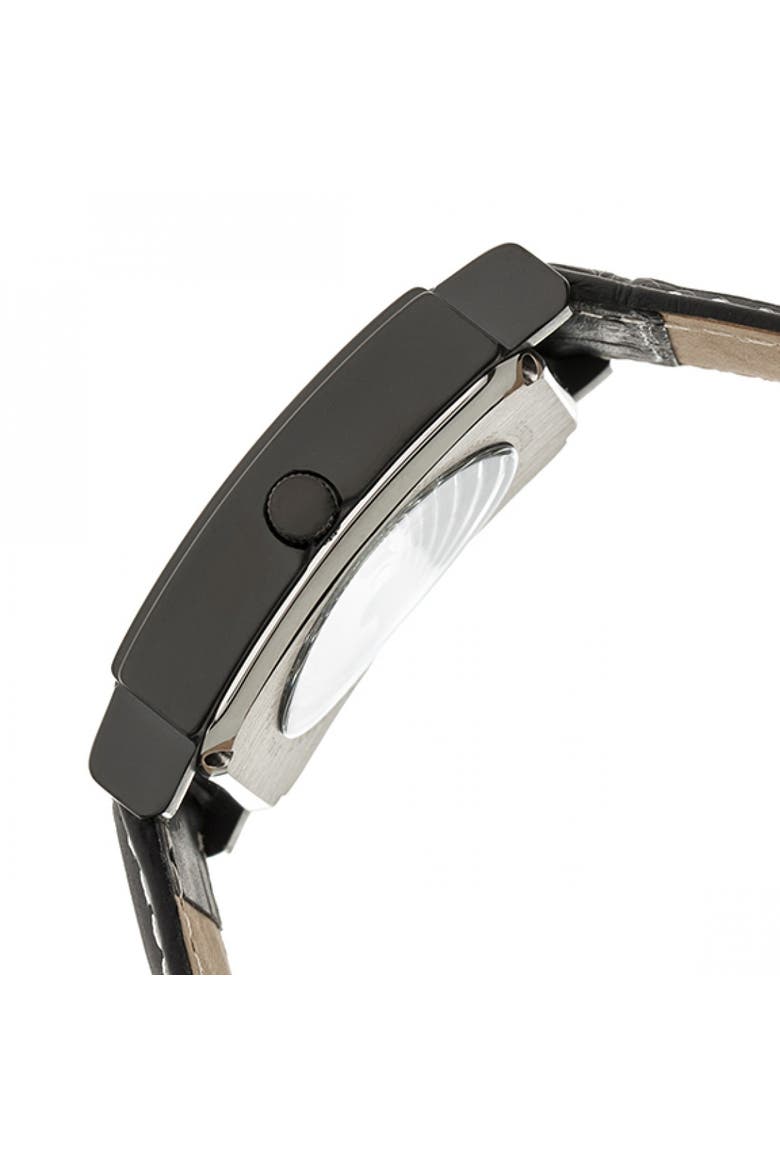 Frederick Leather-Band Watch, Alternate, color, Black