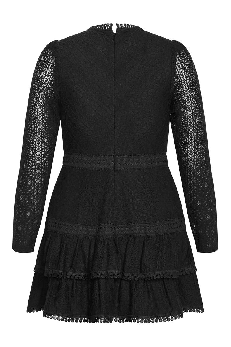 Gabriella Lace Minidress, Alternate, color, BLACK/ BLACK