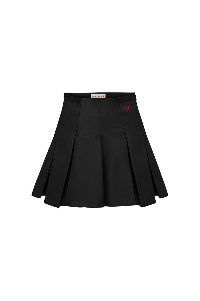 Cotton Pleated Skirt, Main, color, BLACK