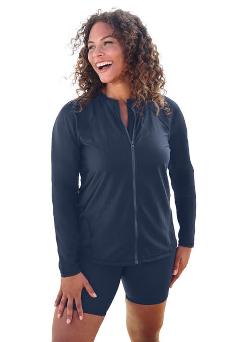 Chlorine Resistant Long-Sleeve Colorblock Swim Tee