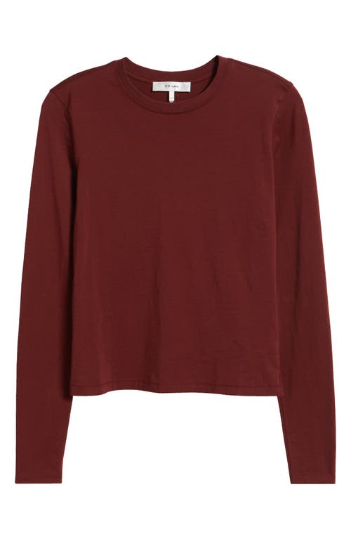 Frame Cotton Crewneck Top In Syrah Red