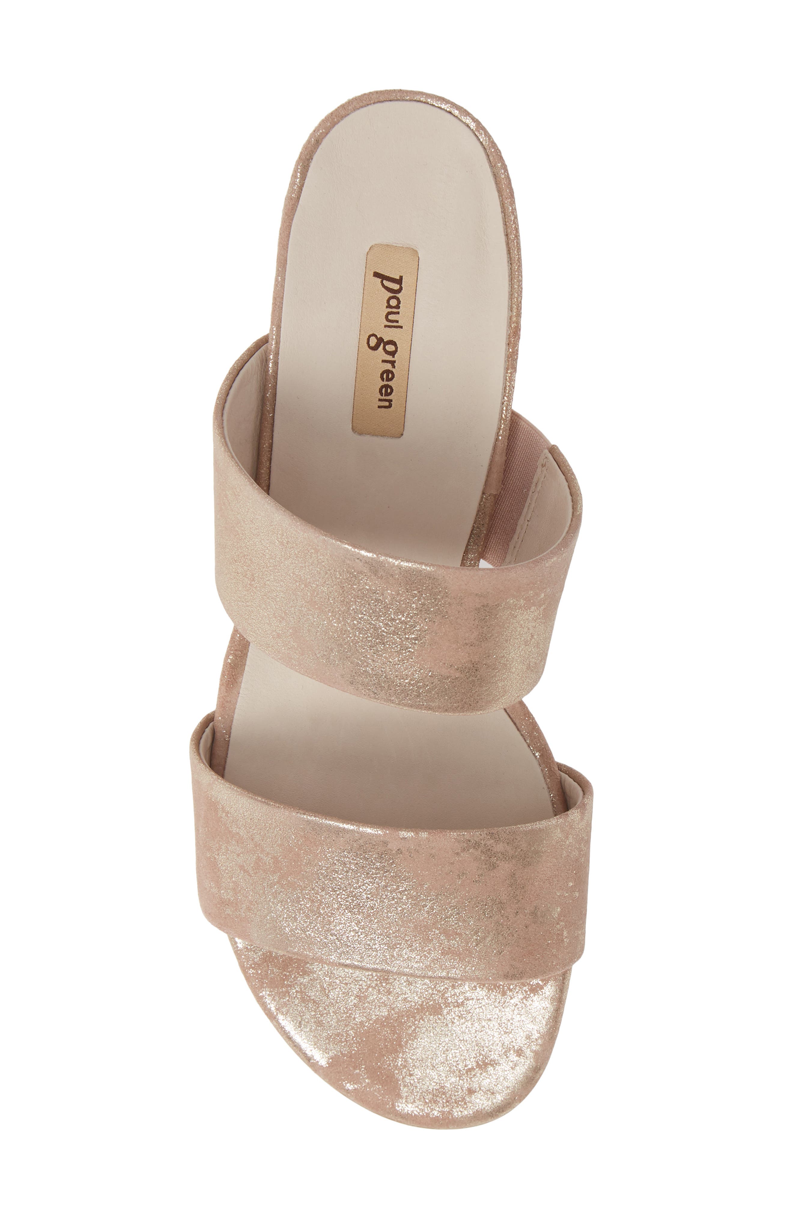 Meg Slide Sandal, Alternate, color, BLUSH METALLIC