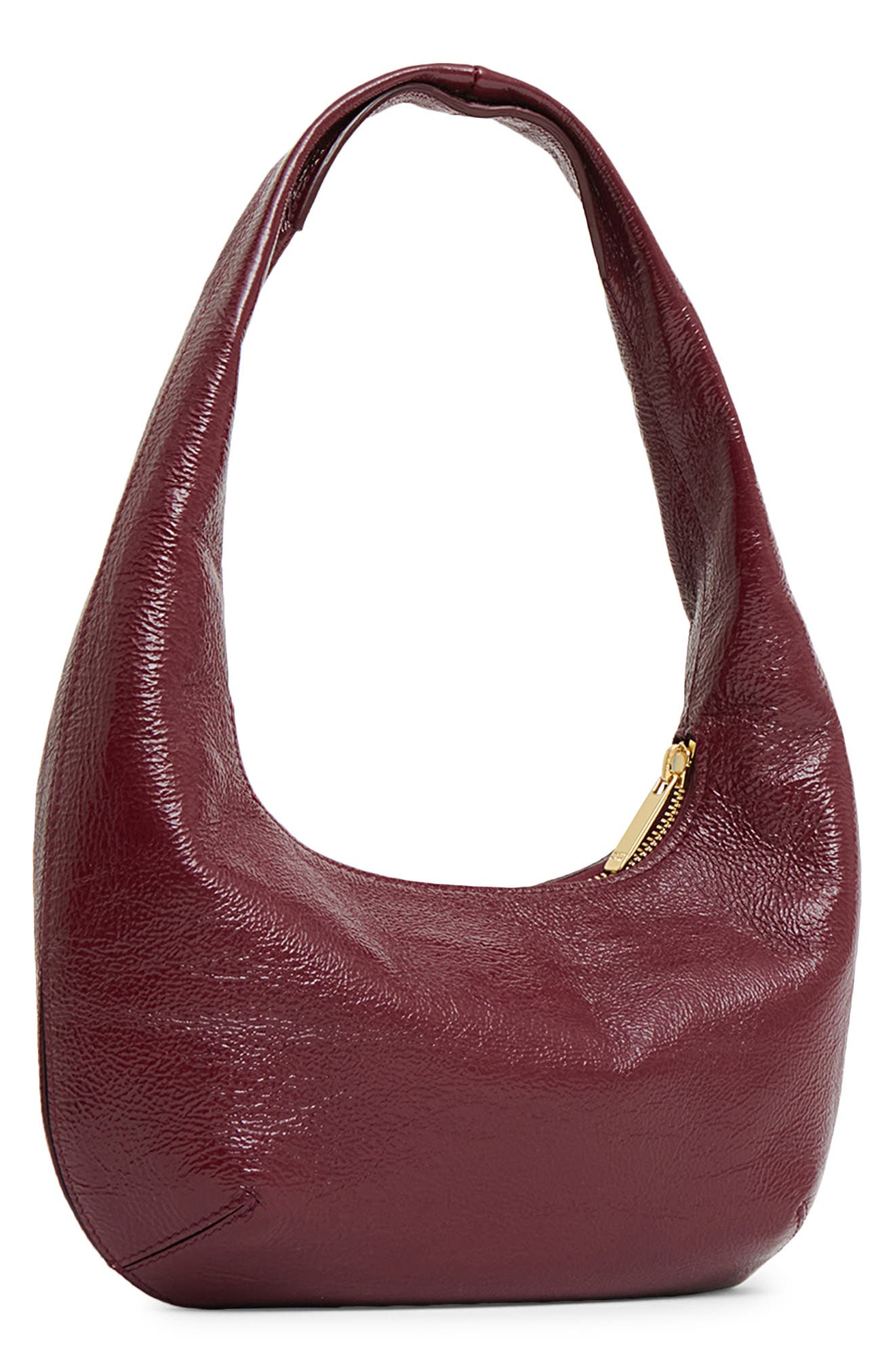 Mini Gnocchi Leather Hobo Bag, Alternate, color, CLARET